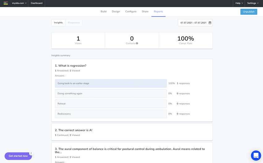 Leadquizzes quiz analytics