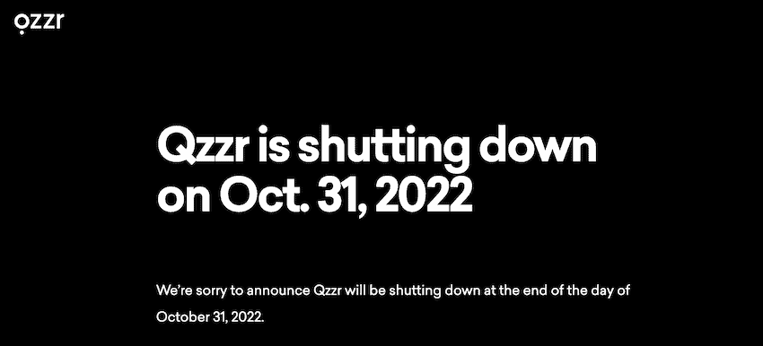 Qzzr out of business
