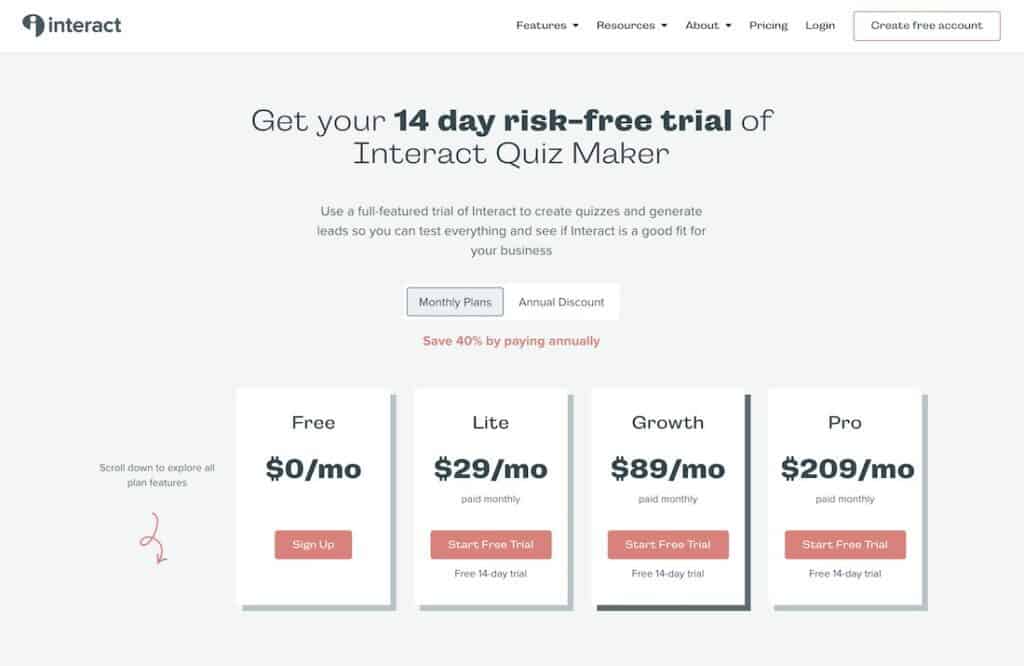 tryinteract pricing