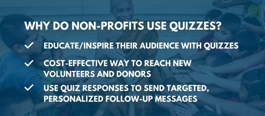 why do non-profit organizations use quizzes
