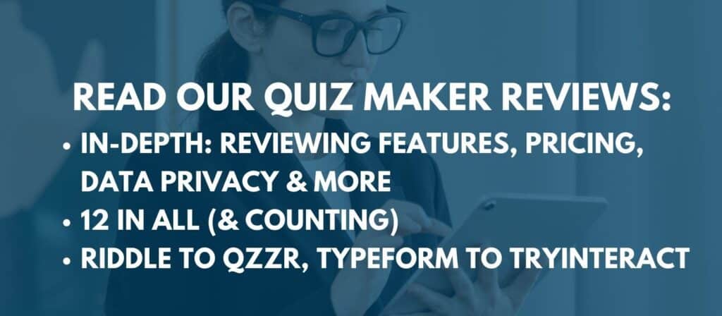 create a quiz - read reviews