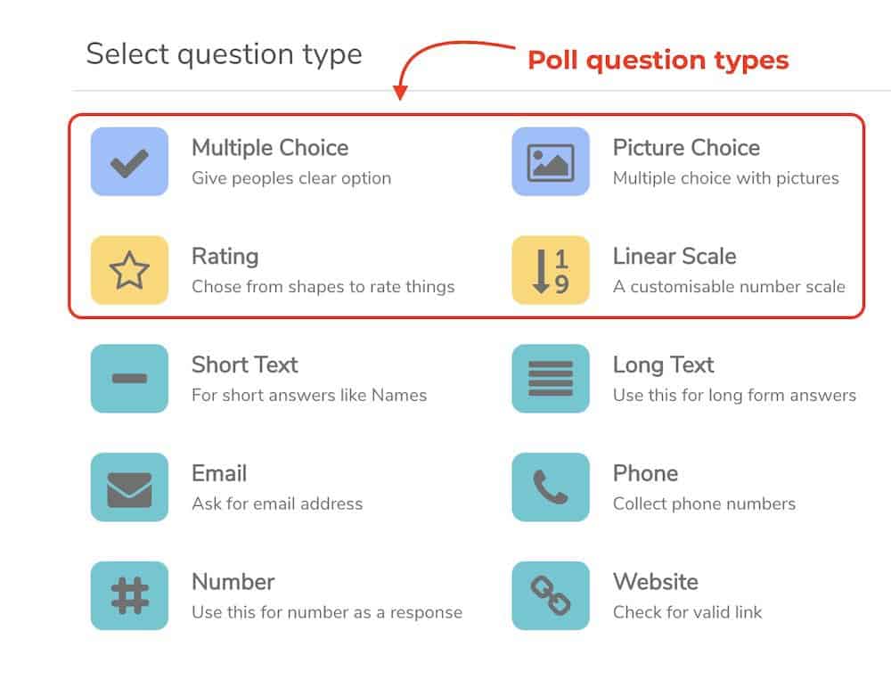 youengage poll question types