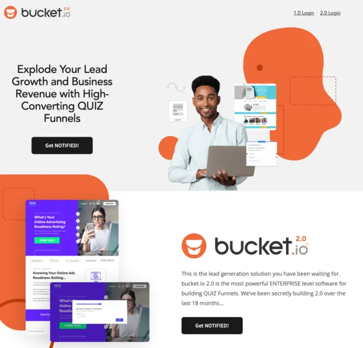 bucket.io starting page