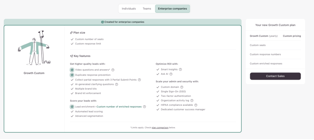 typeform enterprise plan pricing

