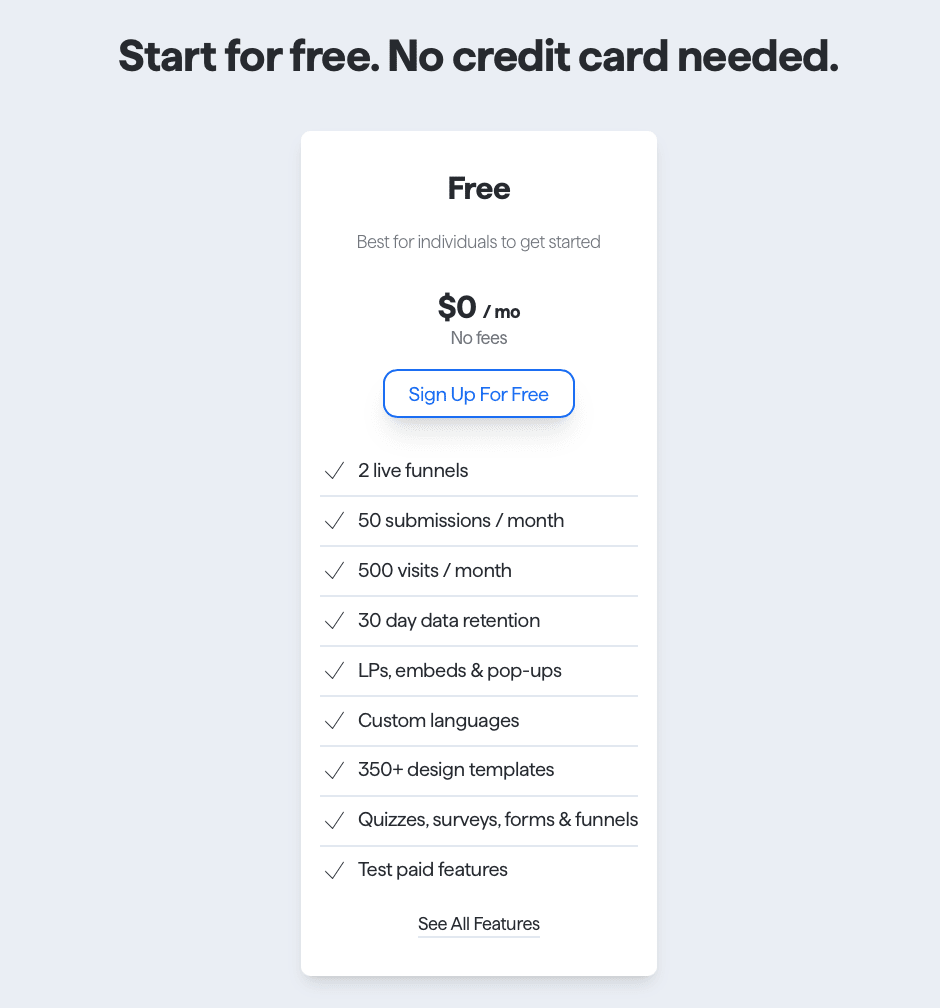 involve.me free plan